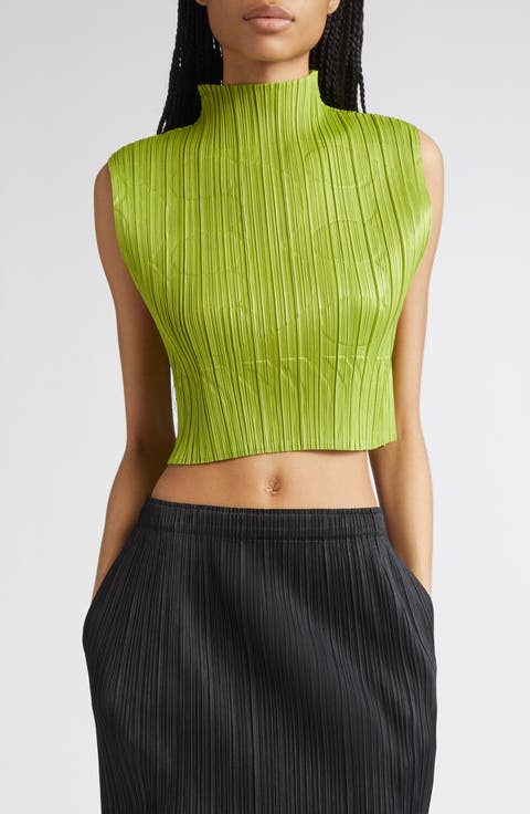 Pleats Please Issey Miyake Tune Pleated Crop Top | Nordstrom