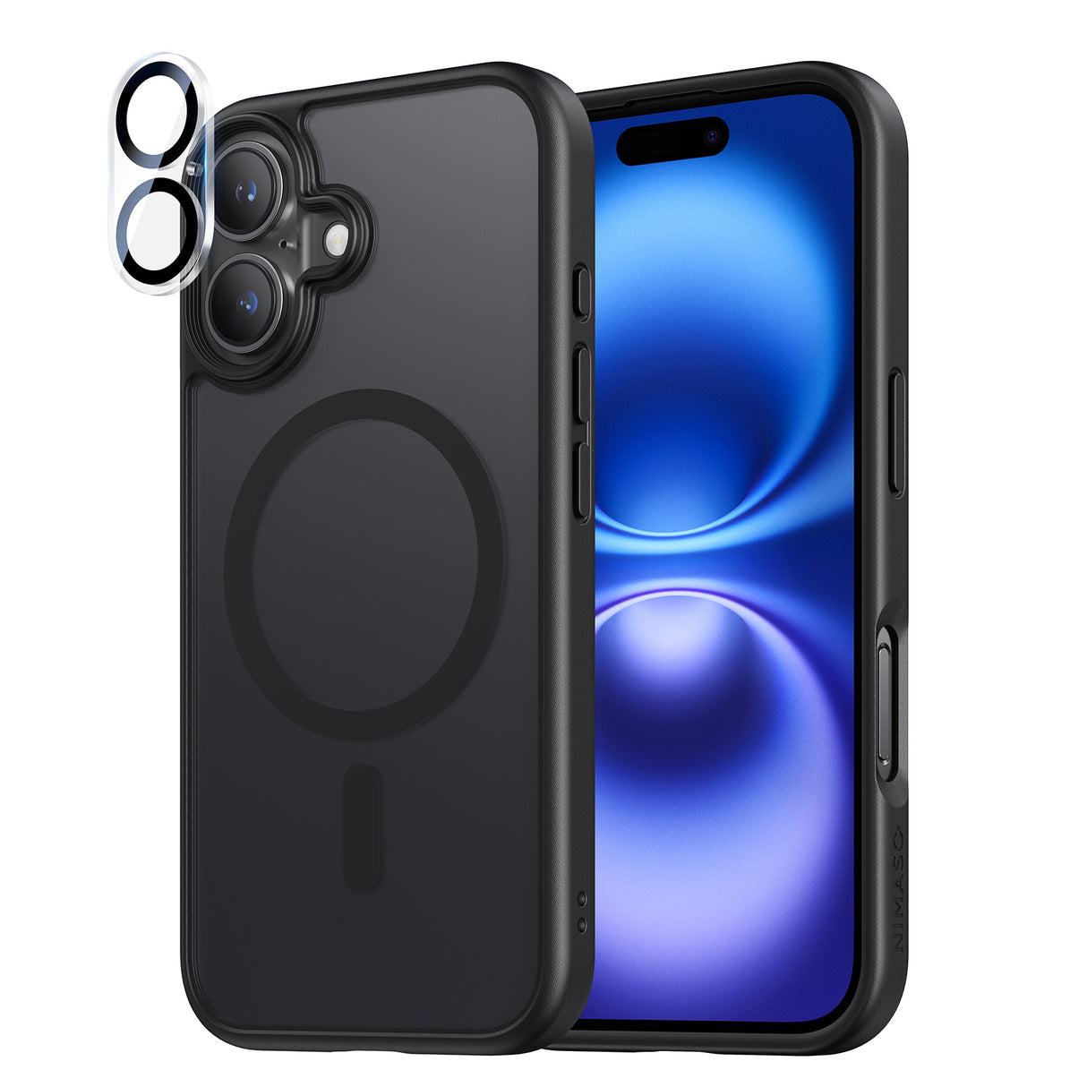 NIMASO iPhone 16/Plus/Pro/Pro Max用ケース+カメラフィルム MagSafe