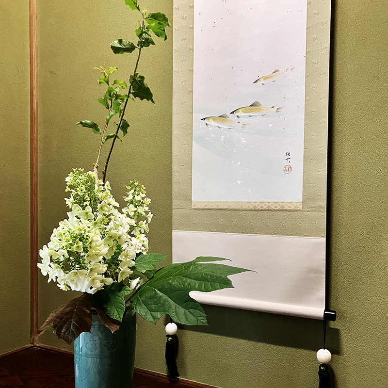 掛軸 書道作品 緑色装飾 楽天市場】書道 掛け軸の通販