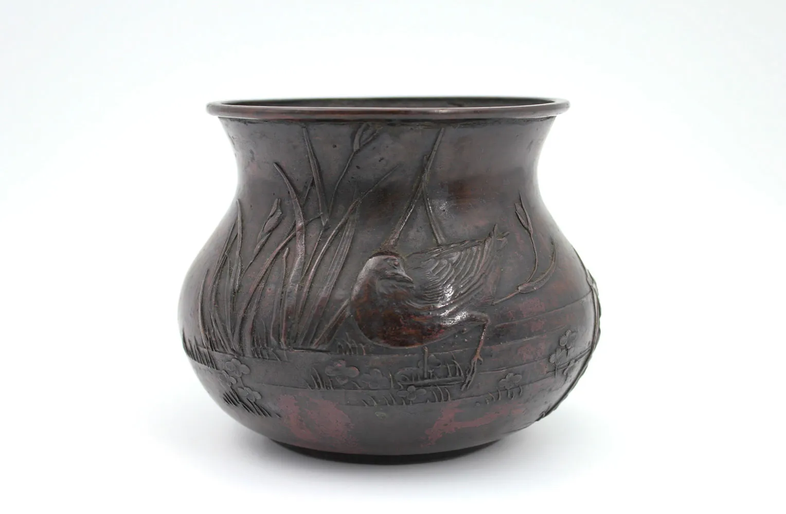 本間琢斎【斑紫銅 蟹摘蓋 水禽文 建水】買取実績｜日晃堂 買取実績