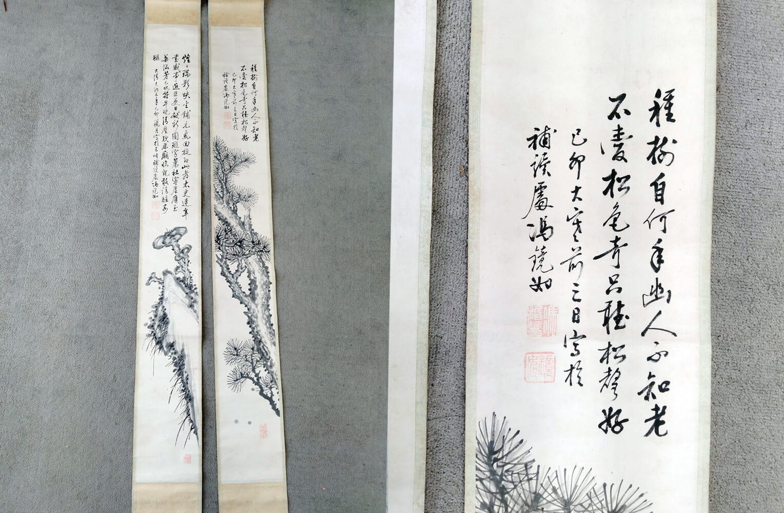 馮鏡如 掛軸【松図／霊芝図】買取実績｜日晃堂 買取実績