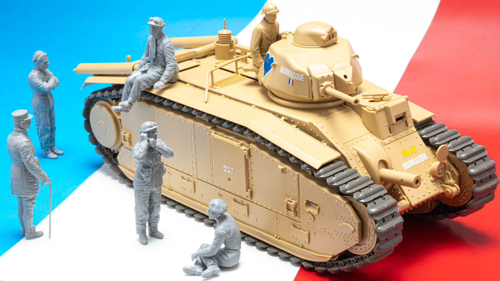 タミヤの傑作戦車プラモ「フランス戦車 B1 bis」をミニアートのお洒落