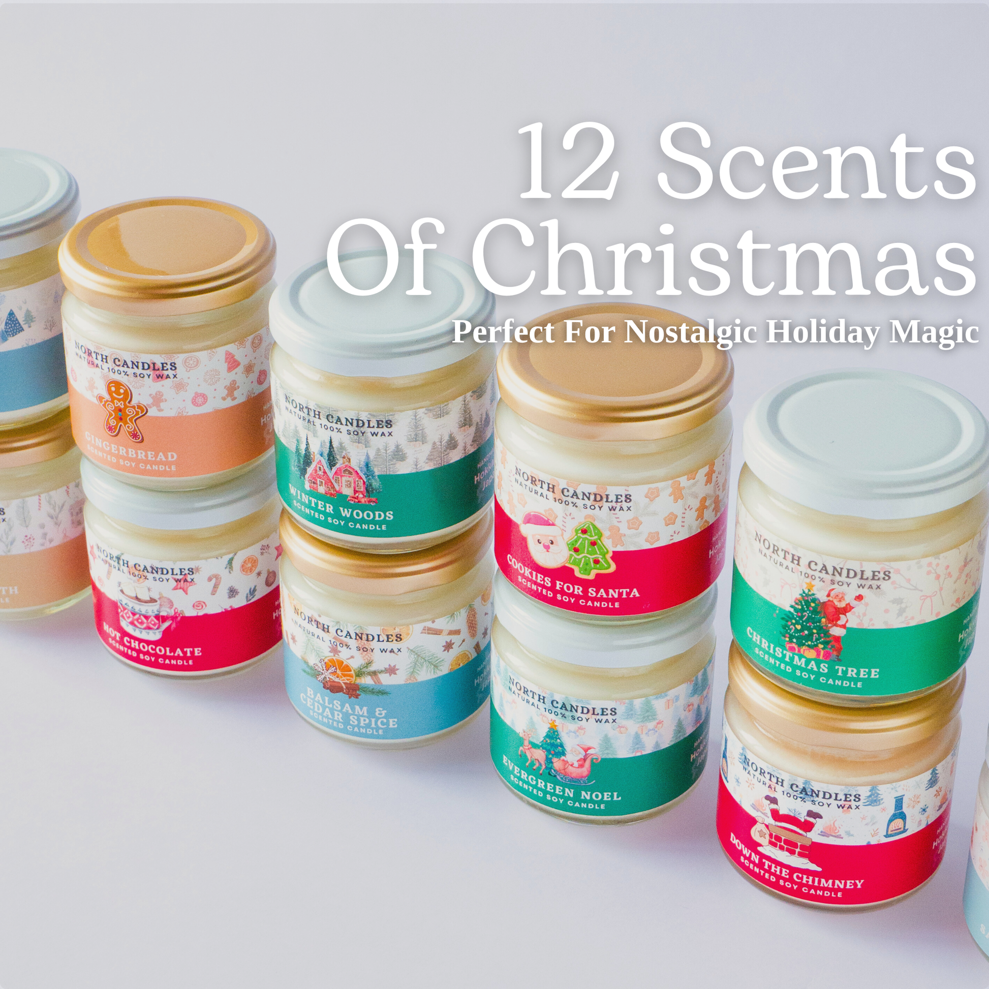 North Candles Christmas Scented Soy Candle Value Set in Japan Bundle