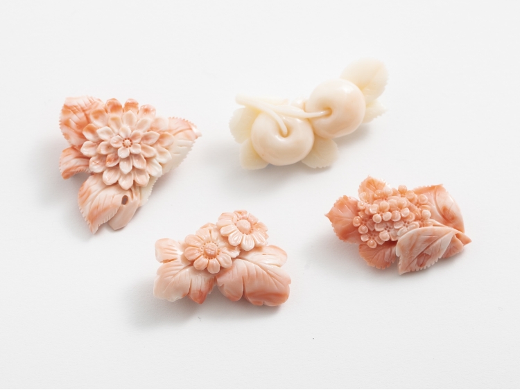 高知の珊瑚ブローチ大 薔薇G -【当店限定】すべて1点もの、高知から