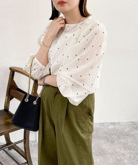 WEB限定デザインあり】刺繍袖ボリュームブラウス（4-0310-5-21-003