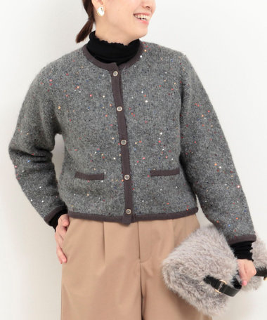 カラフルスパンコールカーディガン（5-0803-6-02-218）｜MICO COULIER