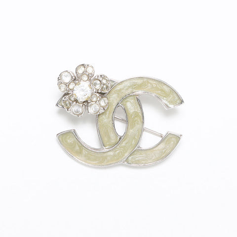 シャネル CHANEL ココマーク カメリア ラインストーン 04P ブローチ