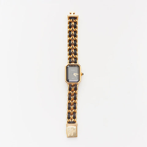 シャネル CHANEL プリミエール 黒文字盤 20mm 腕時計 ゴールド