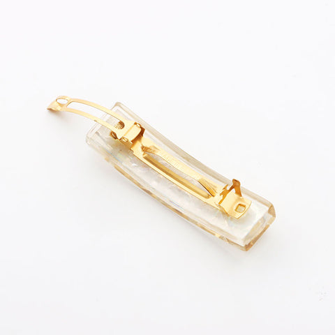 シャネル CHANEL ロゴ クリア バレッタ ヘアアクセサリー ゴールド