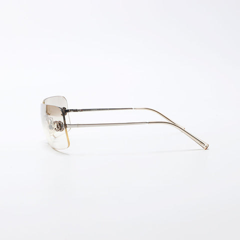 シャネル CHANEL ココマーク クリア ラインストーン リムレス