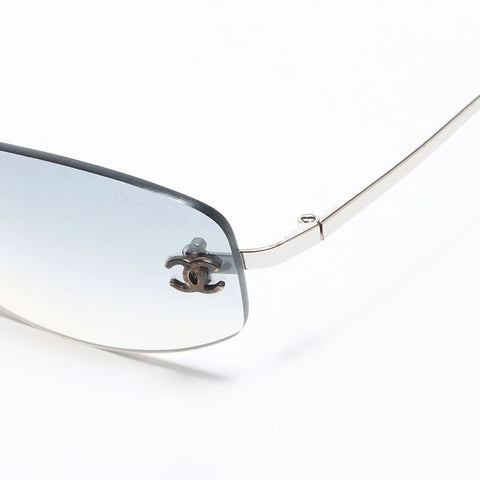 シャネル 4067 サングラス リムレス メガネ グレーグラデーション y2k