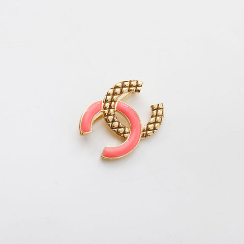 シャネル CHANEL 2022年 ピンクココマーク ブローチ ゴールド WS14940