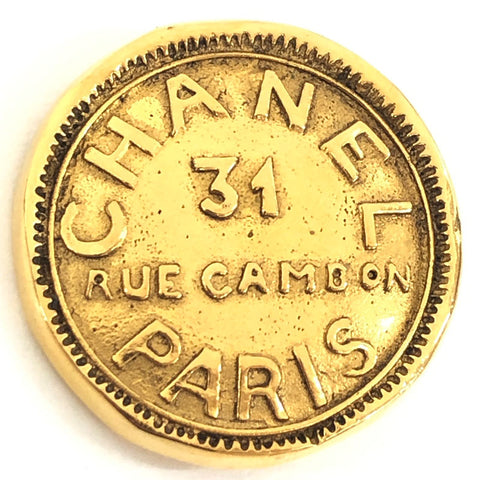 シャネル CHANEL カンボン ロゴ ブローチ ゴールド C2371 – NUIR VINTAGE