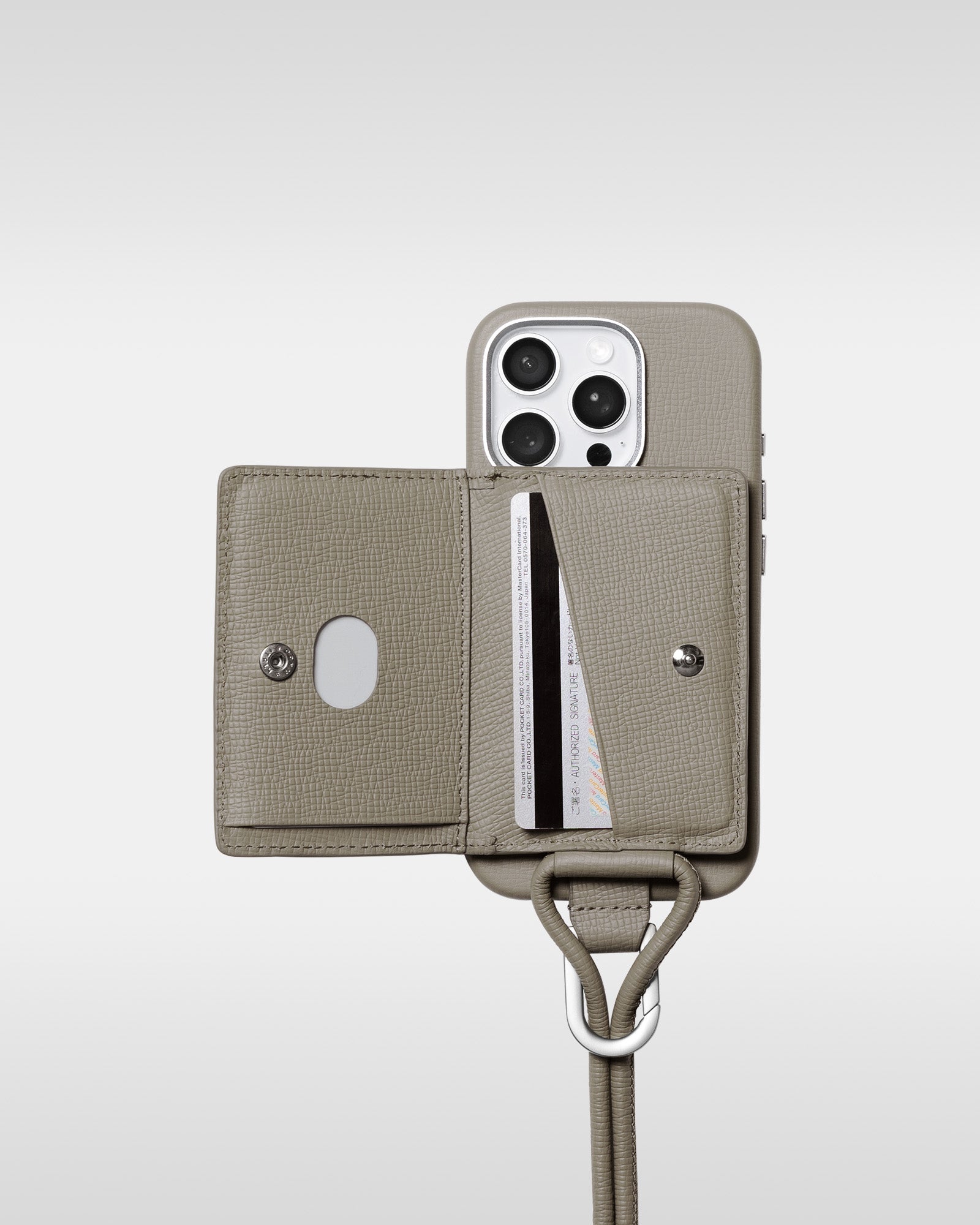 レザー製 iPhoneケース セット / ストラップ付スマホケース / スマホ