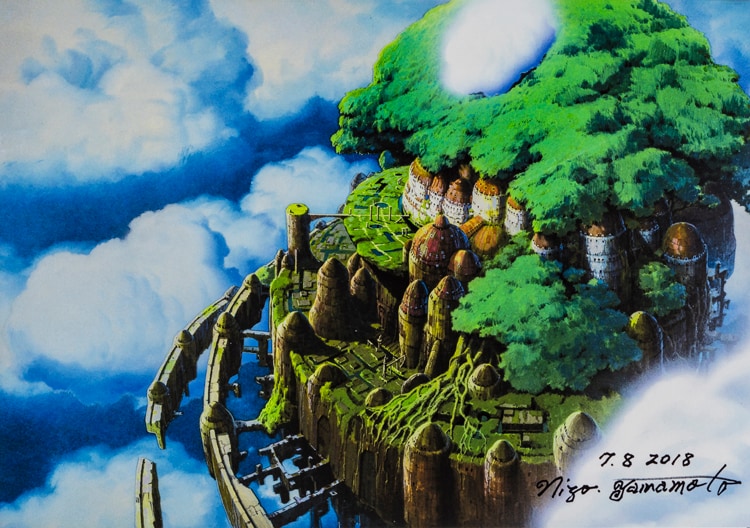 映画「天空の城ラピュタ」の劇中シーン「漂うラピュタ」の複製画