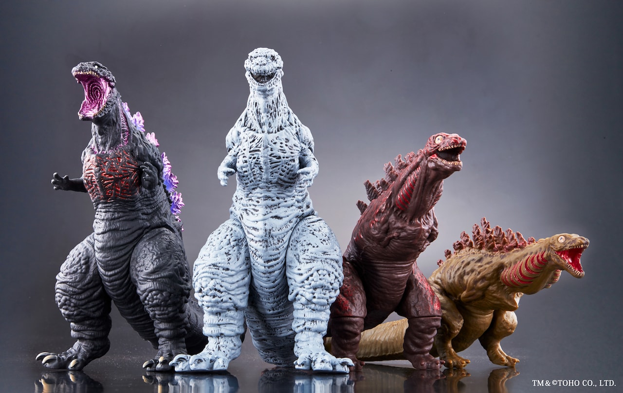 シン・ゴジラ」フィギュア発売、形態変化3体セットや熱線吐くゴジラが