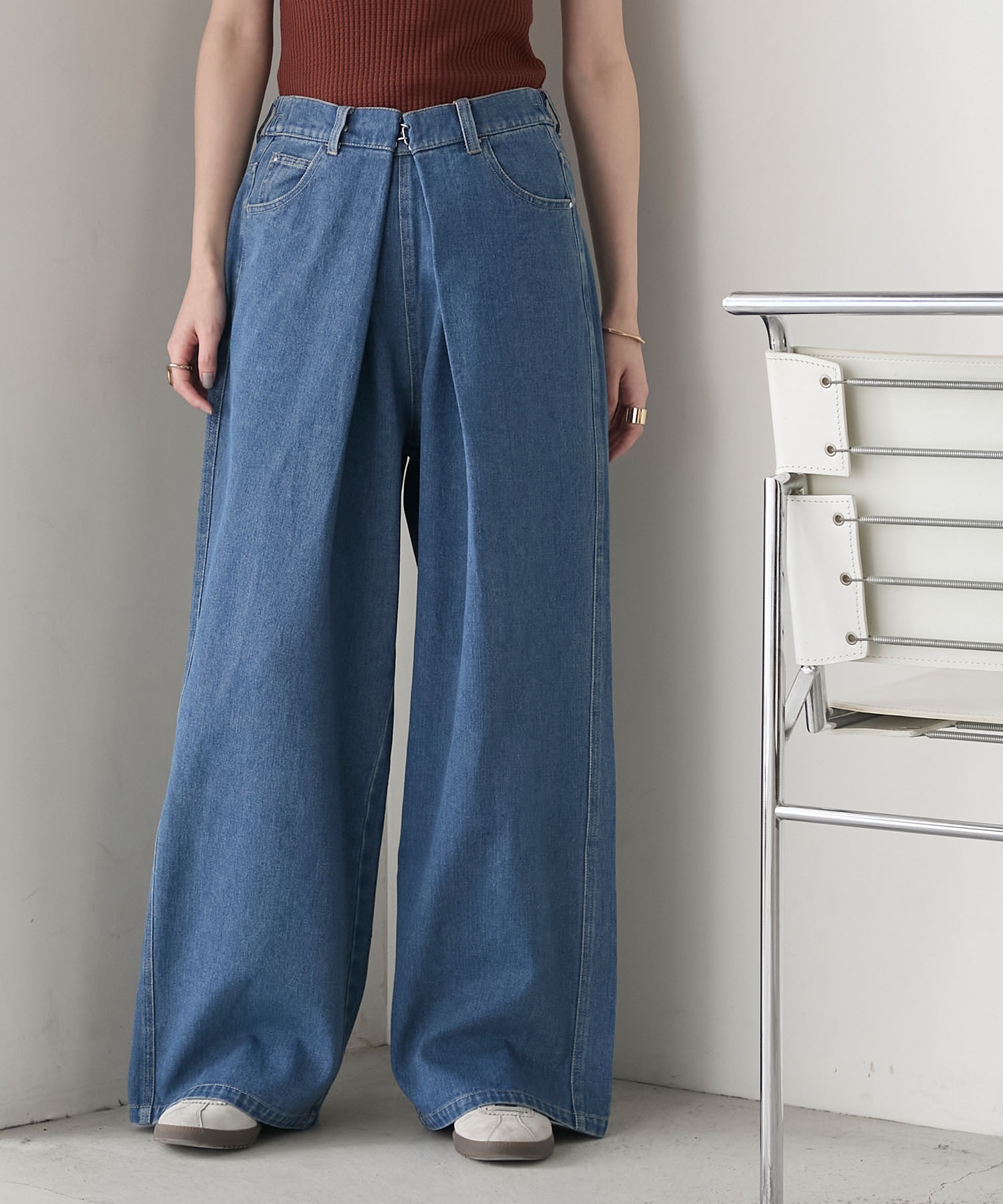 forksy.】センタータック ワイドデニムパンツ forksy.│MONO-MART