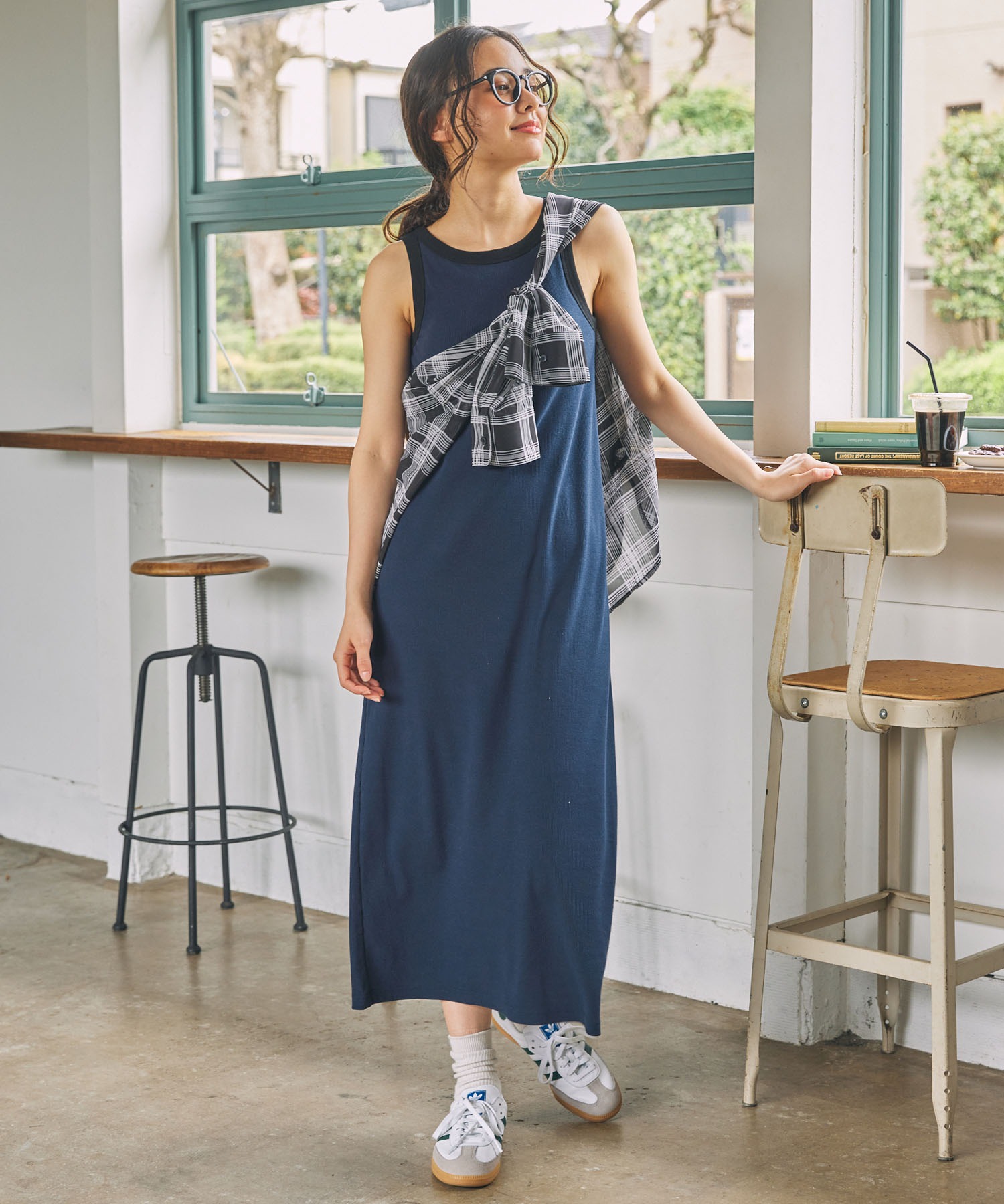 カップ付き アメスリ タンクトップ ワンピース MONO-MART LADY'S│MONO