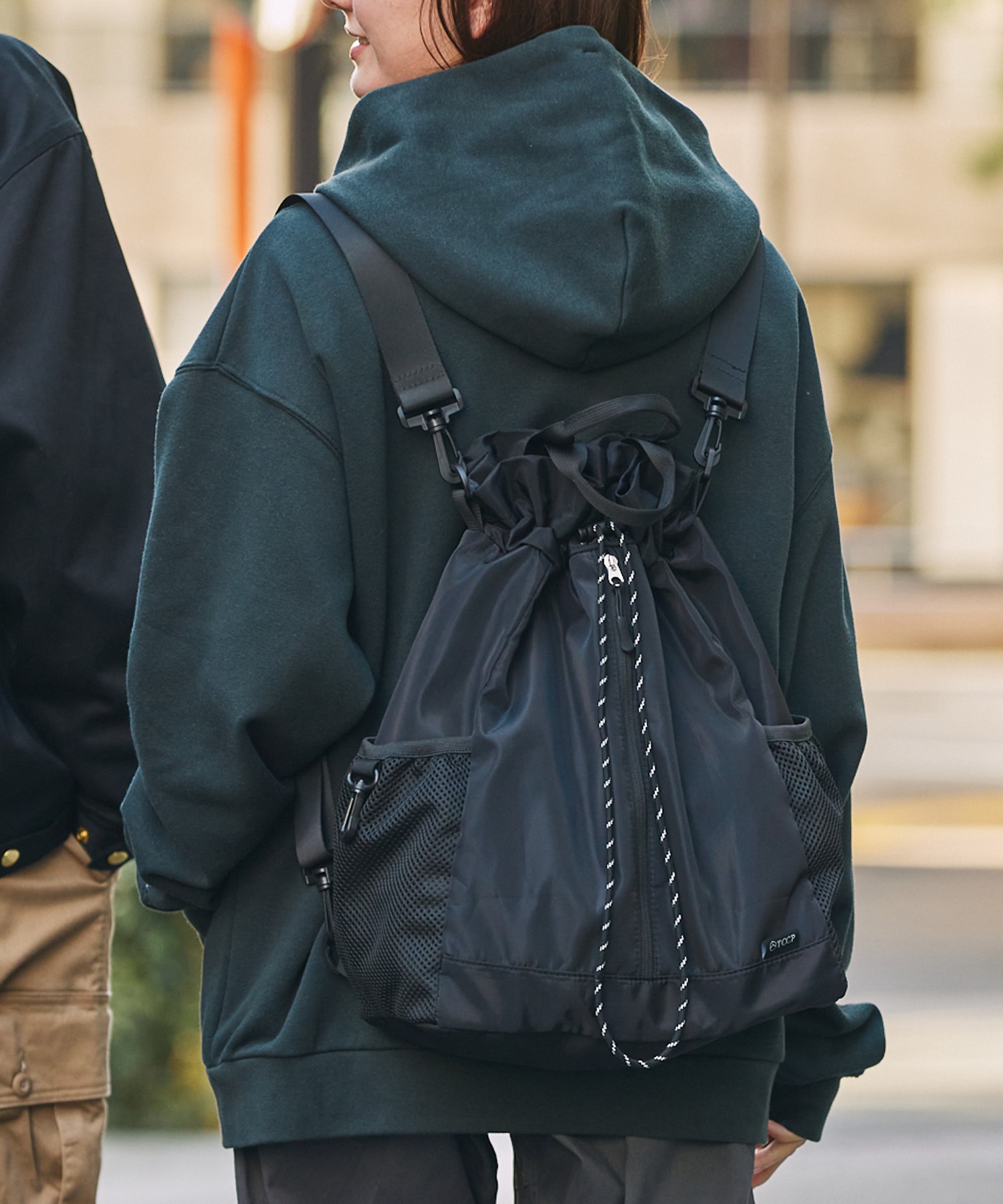 撥水加工〉5WAYドローコード巾着ショルダーバッグ / リュックサック