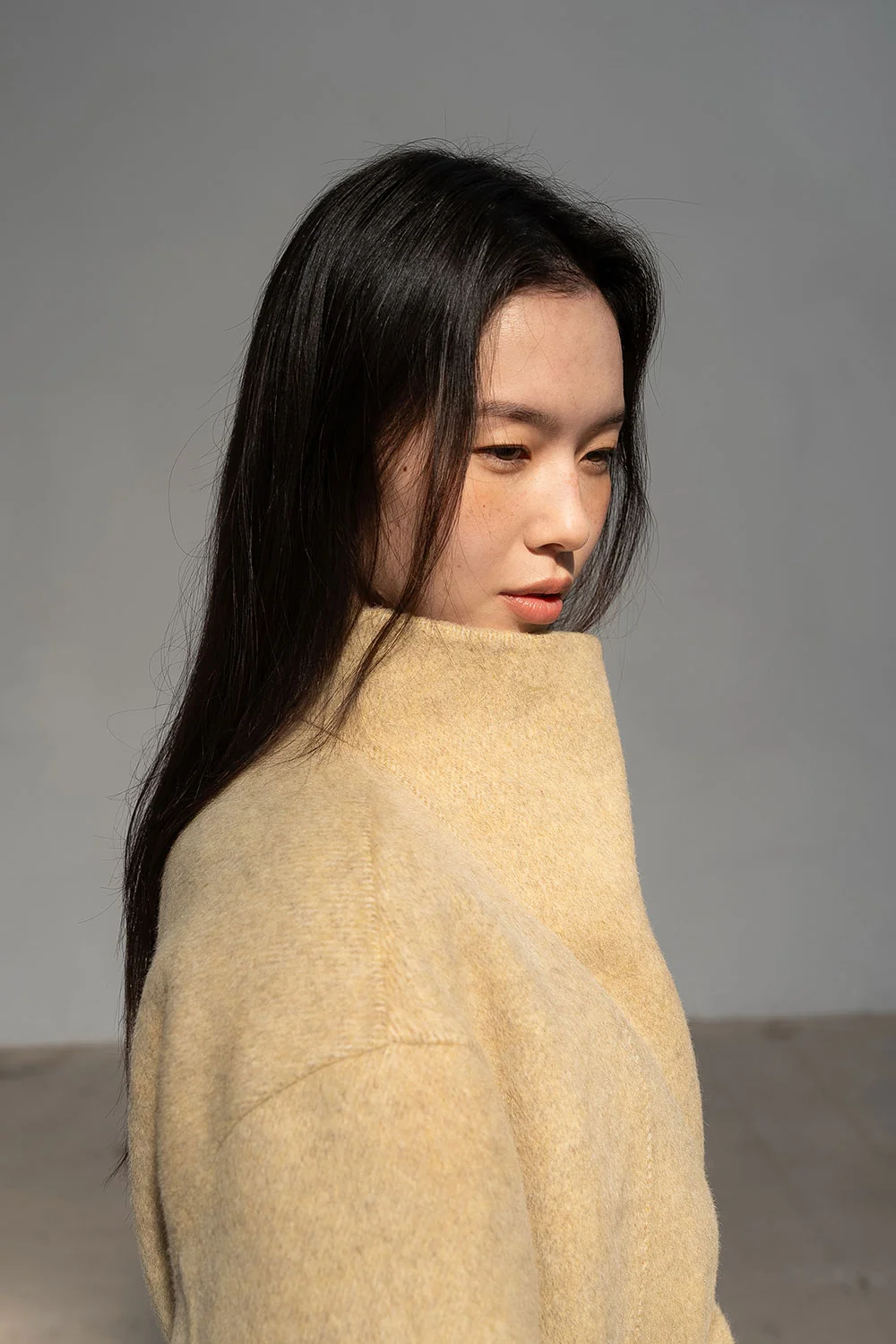 ecru half coat | OHOTORO