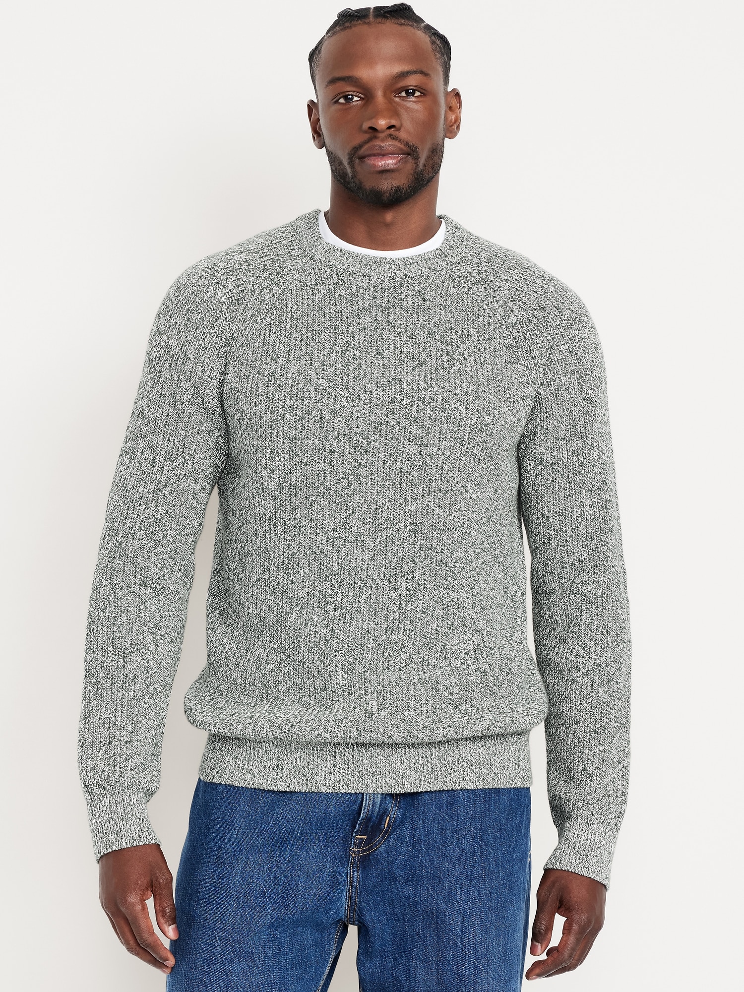Crew-Neck Shaker-Stitch Sweater | Old Navy