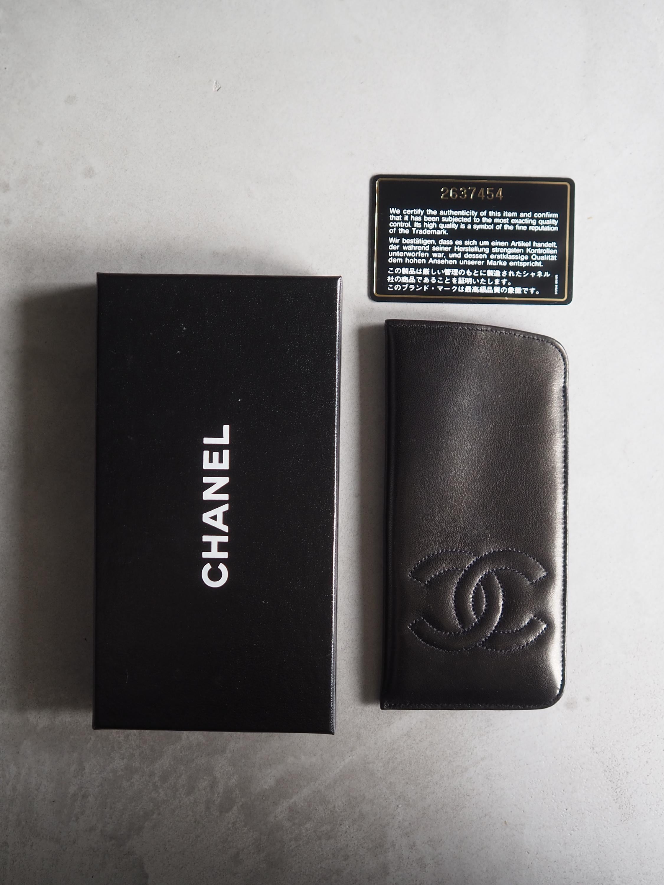 CHANEL シャネル ココ サングラスケース メガネケース ブラック レザー