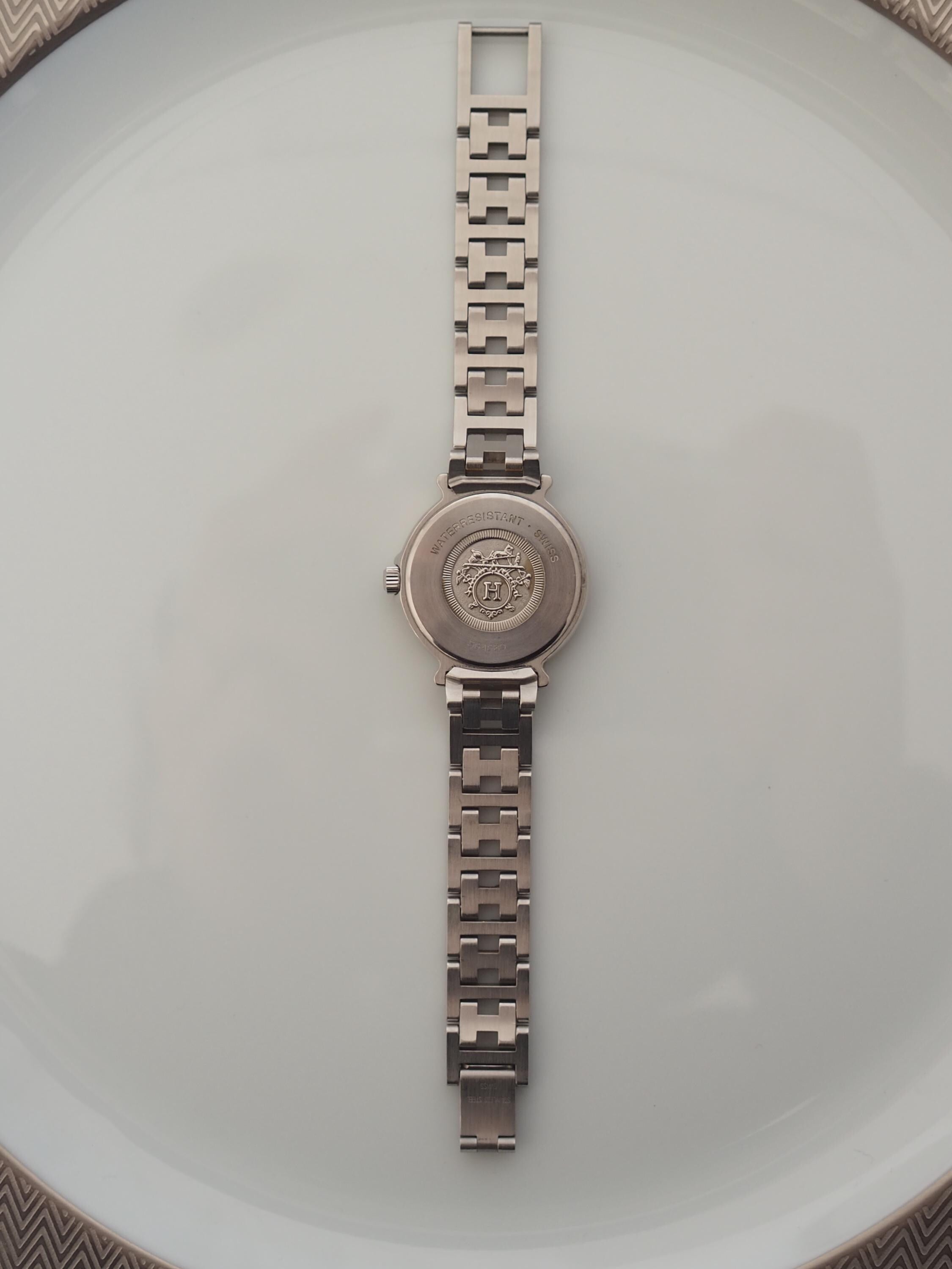 HERMES エルメス キャリック ウォッチ 腕周り シルバー ゴールド