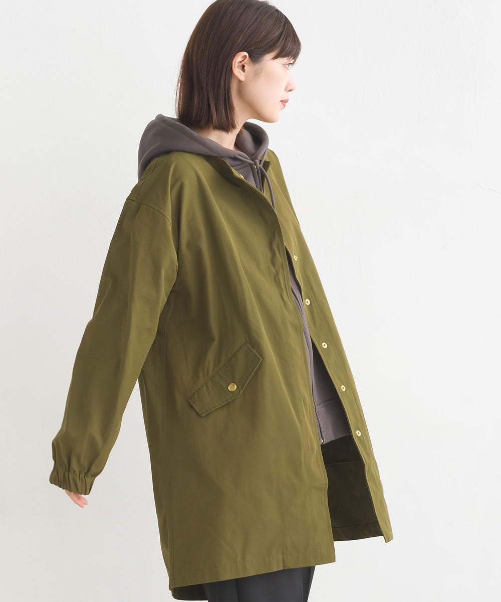 OMNES】撥水加工フィッシュテール ノーカラーコート【7122-7115】