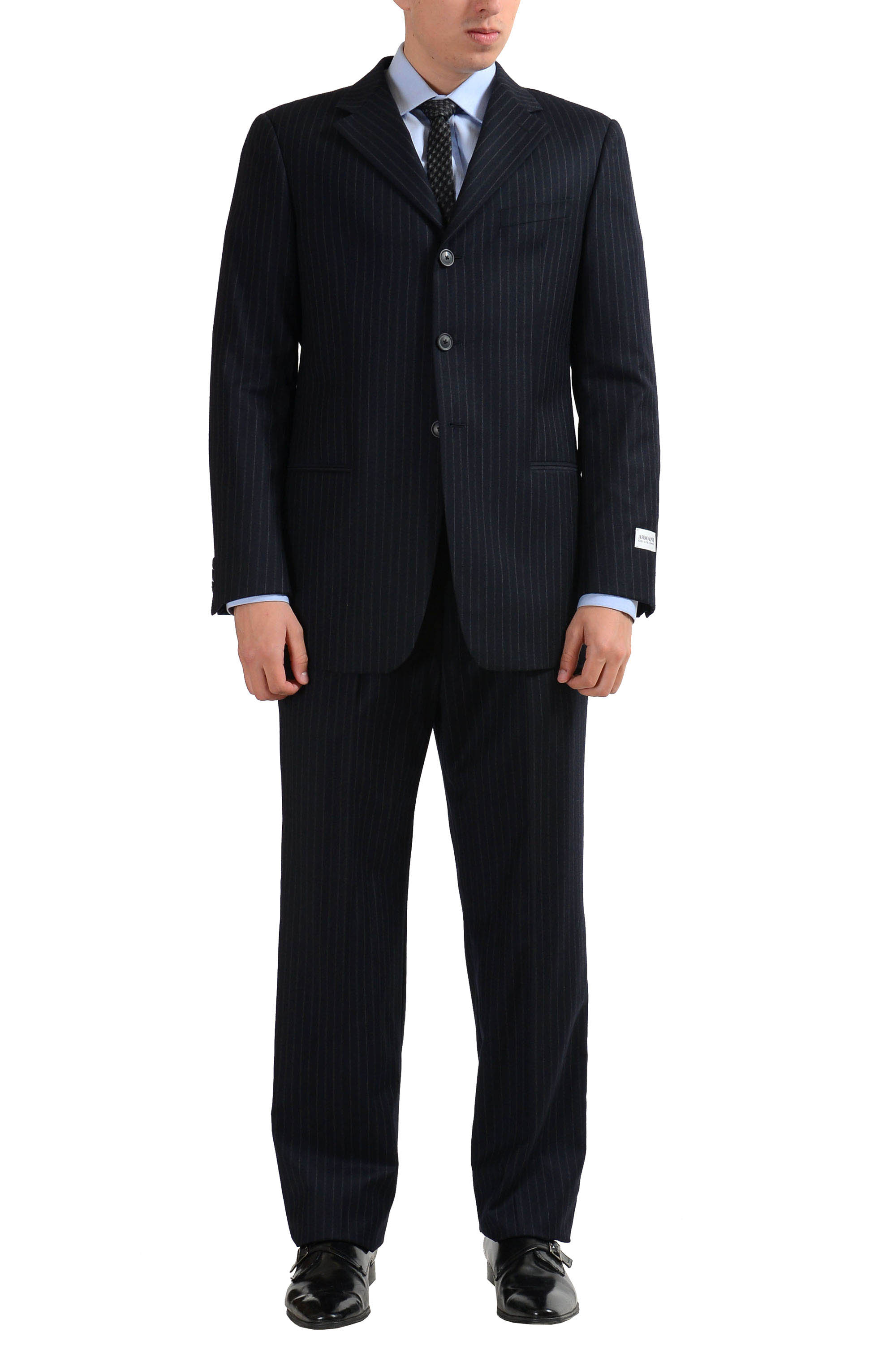 Armani Collezioni Men's Three Button 100% Wool Suit