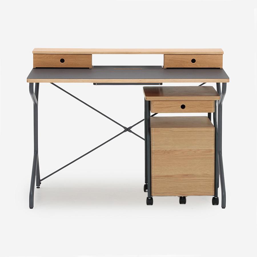 KURVE デスク リノリウム アップシェルフ＋チェストセット｜【公式