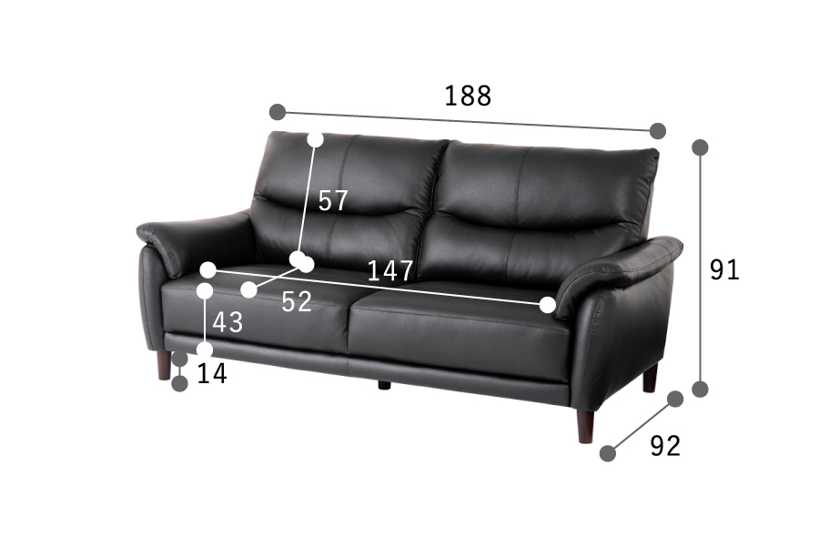 3人掛けソファ エレノア