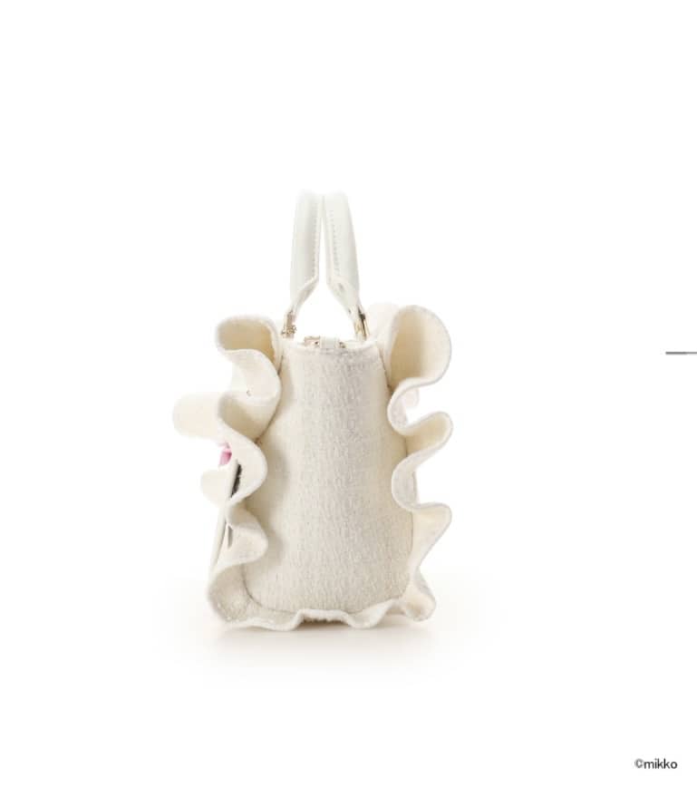 Lil ala mode×SAMANTHAVEGAコレクション ツイードフリルハンドバッグ