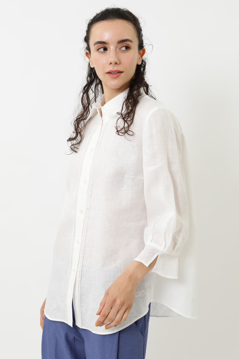 ハシゴエンブロイダリー刺繍リネンブラウス 11-351628｜DAKS（ダックス