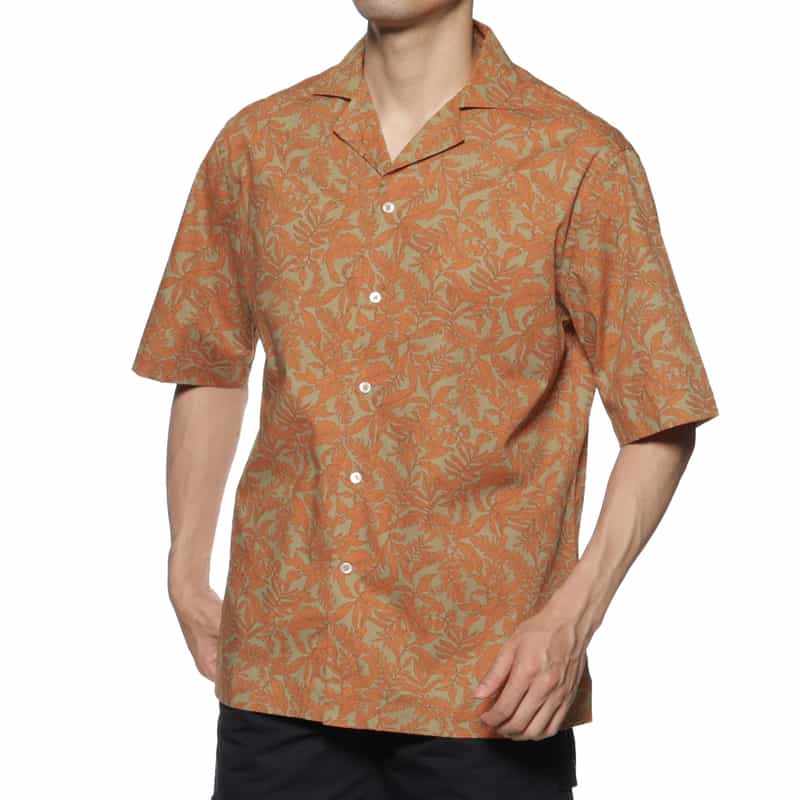 リーフ柄オープンカラーシャツ（2236631）｜BARNEYS NEW YORK