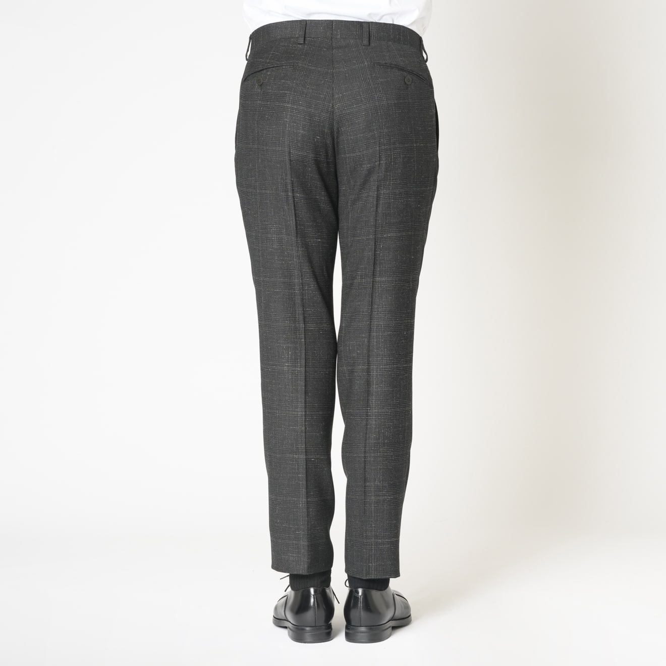 伊レダ社 WINTER LINEN STRETCH チャコールチェック | ONLY ONLINE STORE