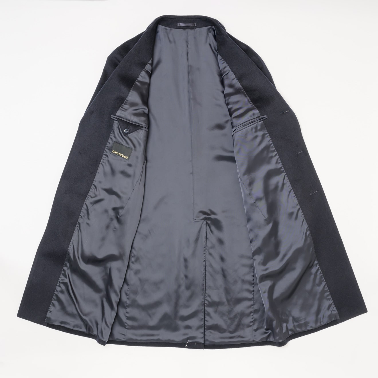 テーラーズC カシミヤ100% シングルチェスターコート ネイビー | ONLY