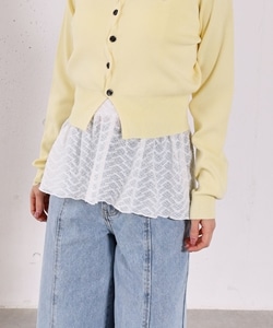 カップ付きレースペプラムキャミソール(M OFF WHITE): トップス｜PMbox