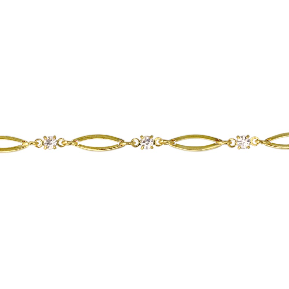 ブレスレット ニッケルフリー メタル アーモンド ストーン ドット