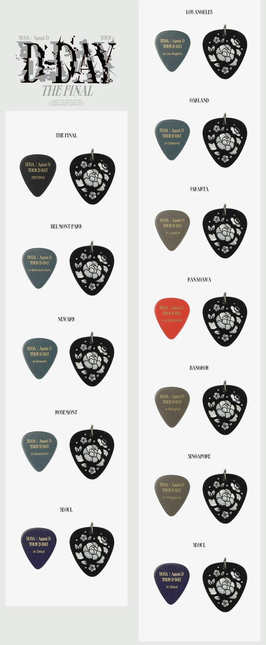 Buy BTS Suga Guitar Pick Set - Agust D Tour 'D-Day' Random | Oppa