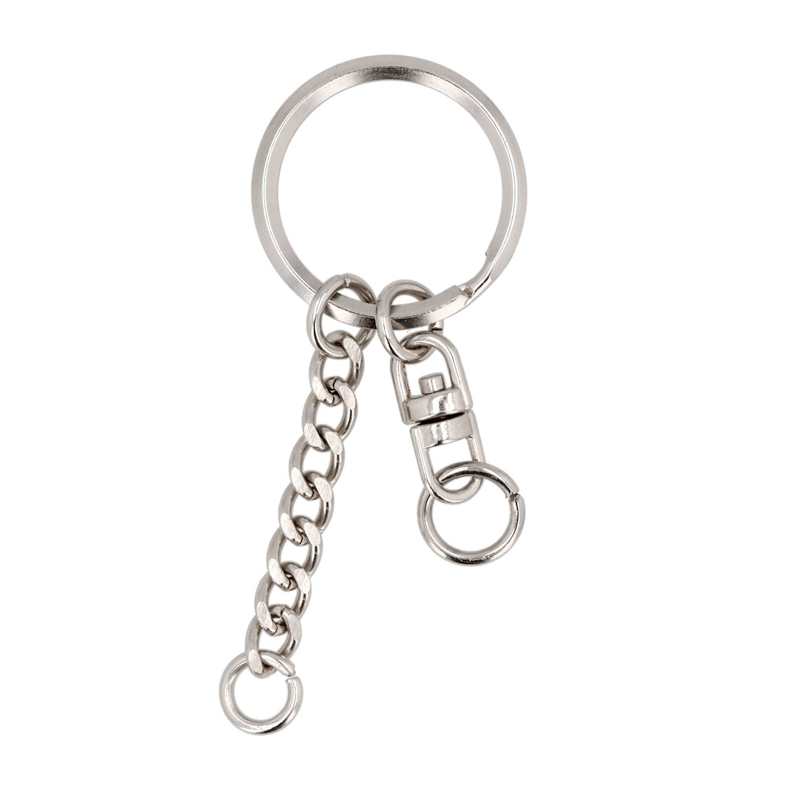 二重リング付き2連チェーンキーホルダー （2連チェーン 二重リング1N