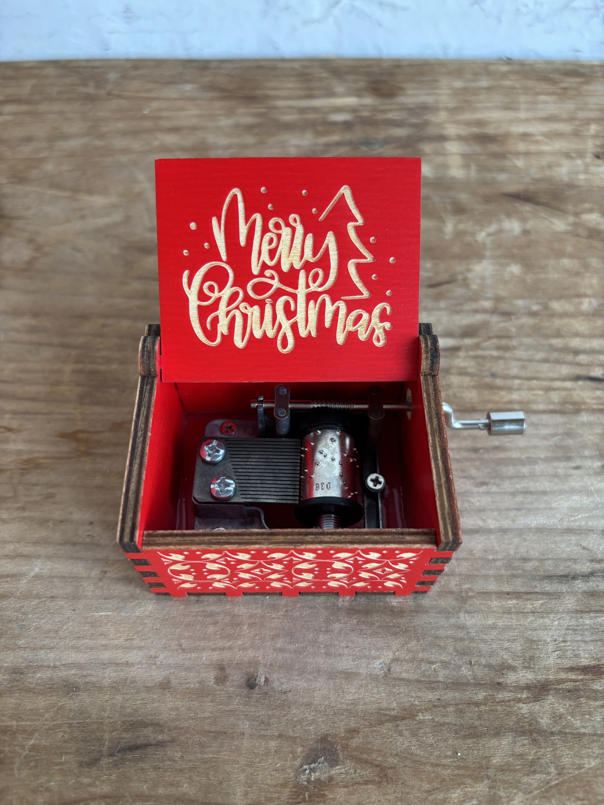 個人宅配送不可】木製ｵﾙｺﾞｰﾙ 手巻き ﾚｯﾄﾞ: クリスマス雑貨 ｜ YDM