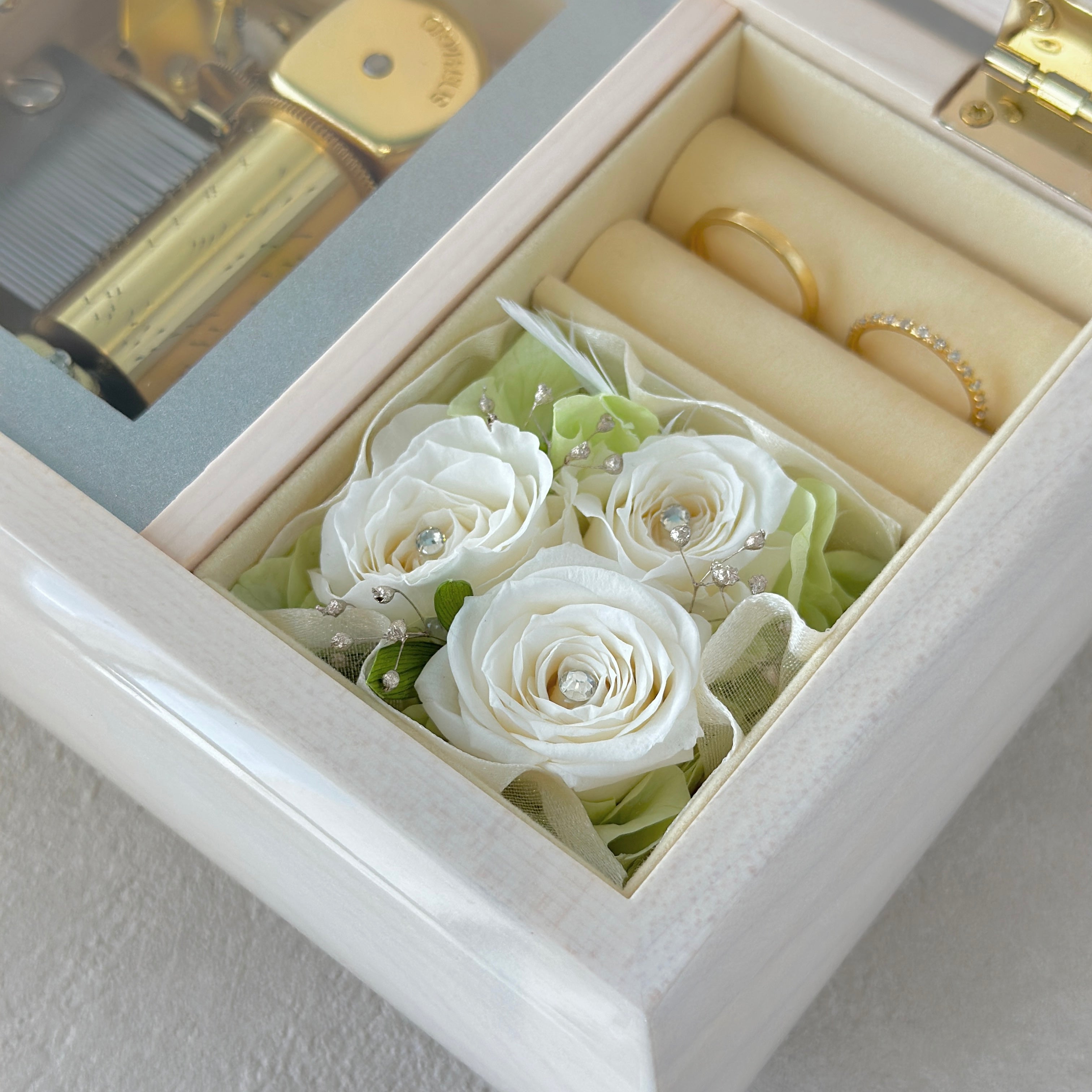 名入れメッセージ】30弁 ミーティス ホワイト – オルゴールギャラリー