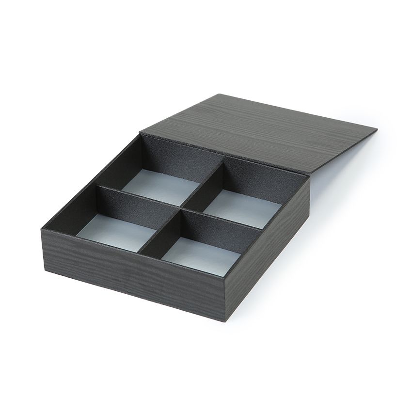 発泡製折箱共蓋付 黒久松 206角十字仕切りの容器・商品ページ | 折箱屋.jp