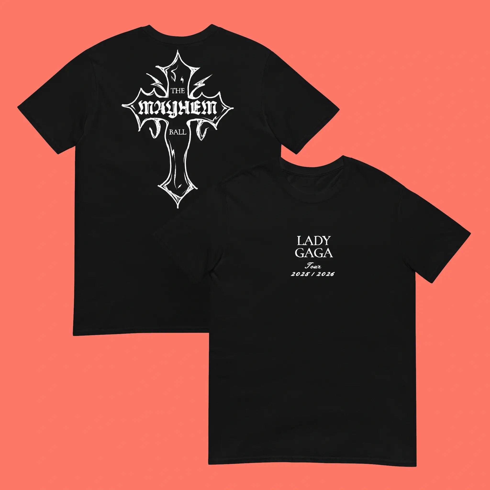 Lady Gaga MAYHEM Ball Cross Shirt - Lady Gaga 2025 Tour Merch