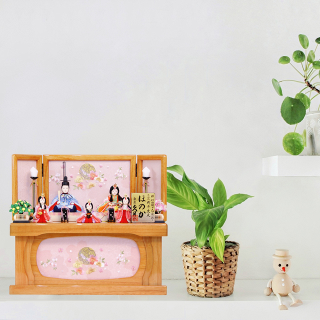 雛人形 久月 ほのか 虹彩雛 木目込み五人収納飾り(67958),71HC-32,送料