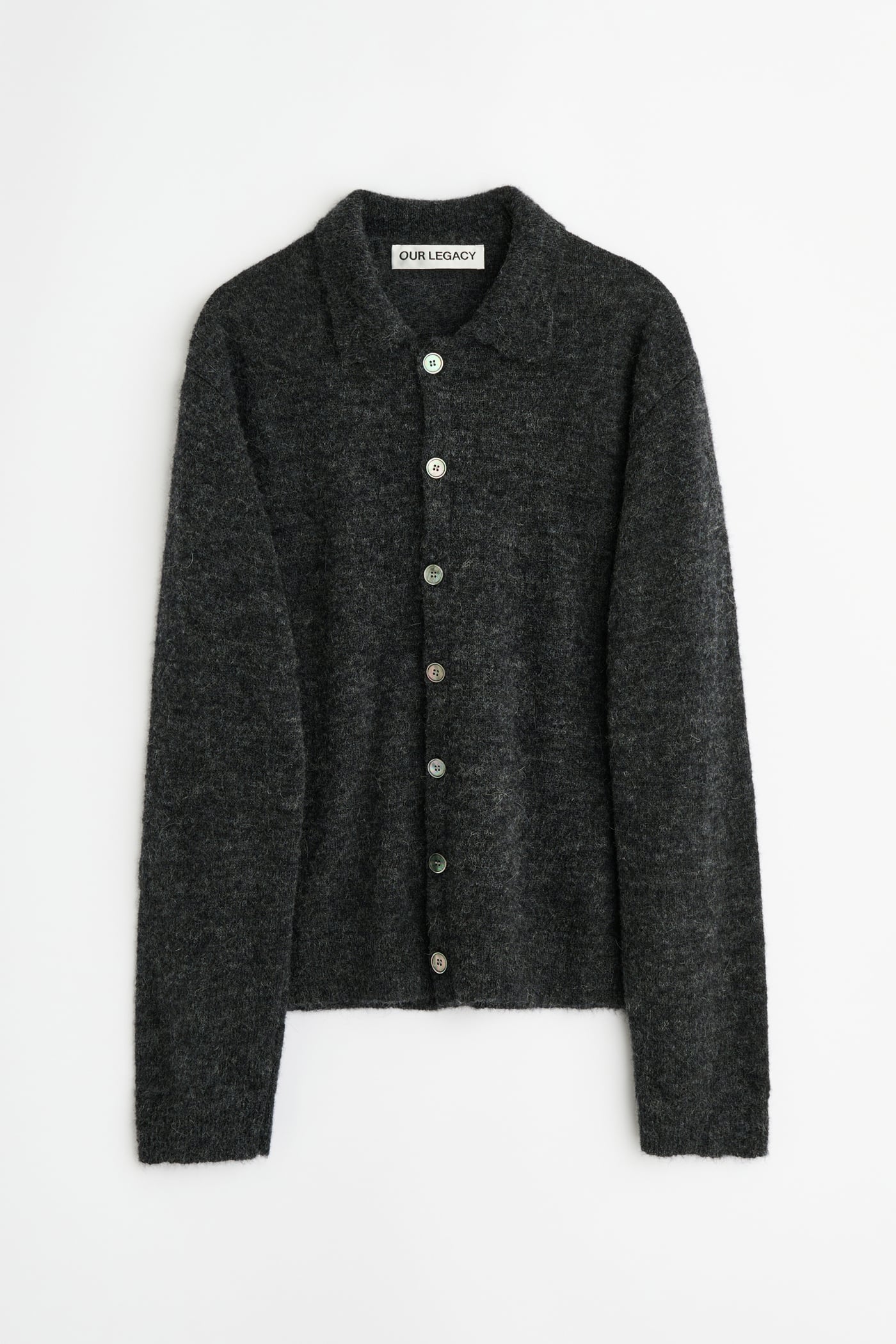 Our Legacy - Evening Polo Charcoal Melange Fuzzy Alpaca