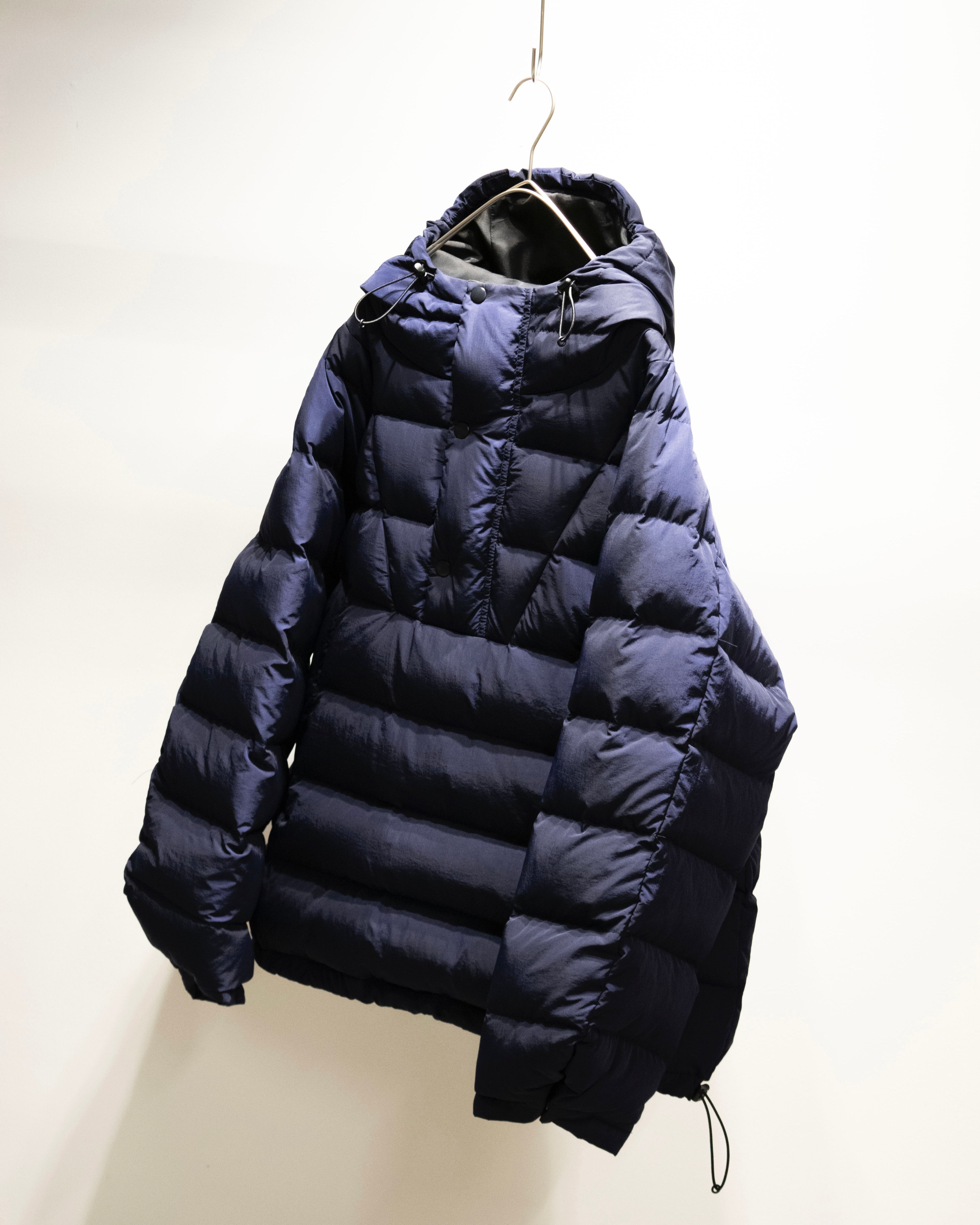 WANNA FOUNDATION】NYLON ANORAK DOWN JACKET - NAVY