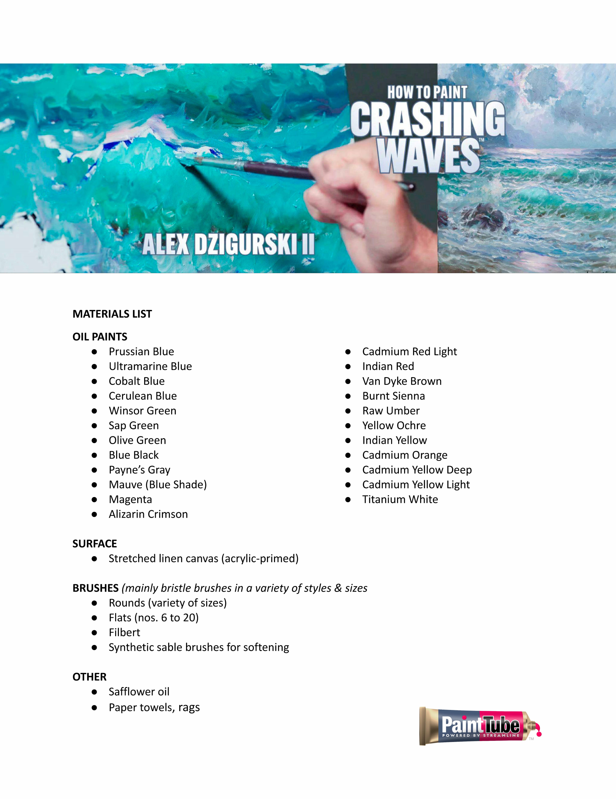 Alex Dzigurski: How to Paint Crashing Waves - PaintTube.tv