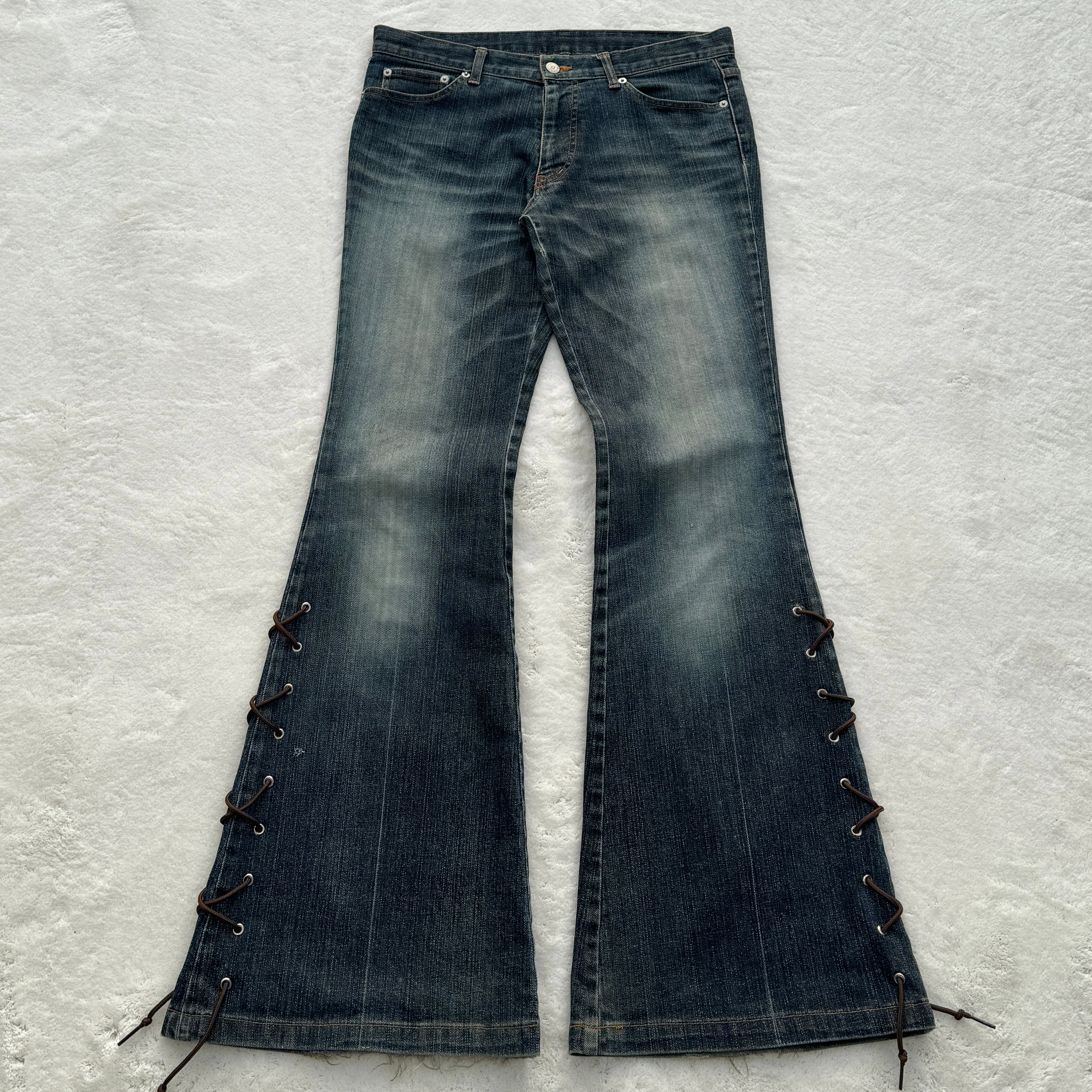 Tornado Mart Flared Lace-Up Denim – Paroxa