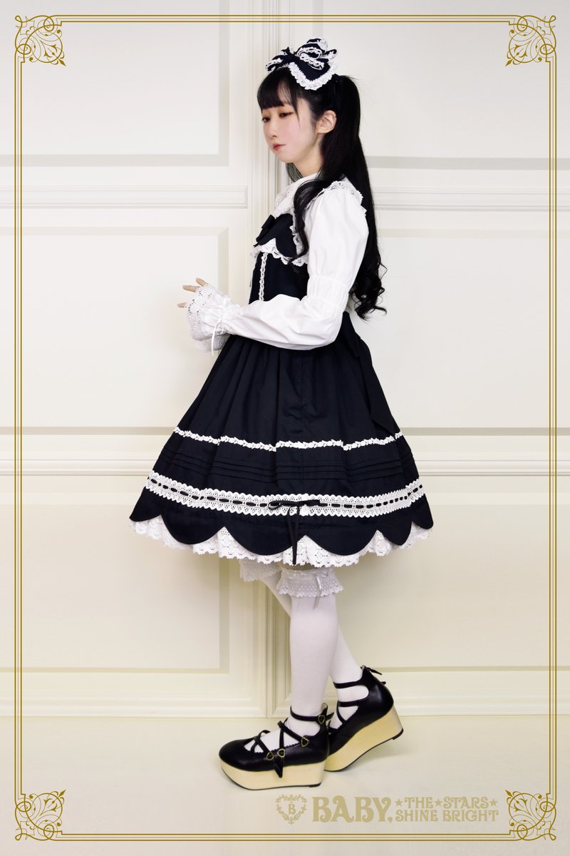 ⭐︎BABY新作情報⭐︎】リボンスカラップジャンパースカート/¥26,180